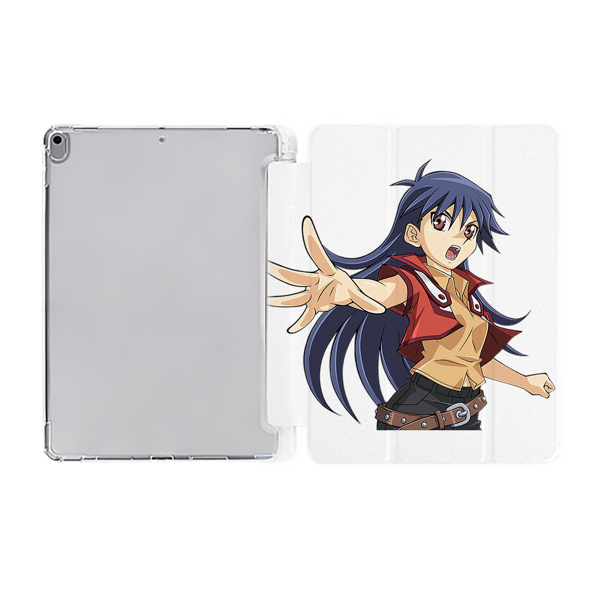 （画像用） 遊☆戯☆王 Yu-Gi-Oh! IPad ケース ペン収納付き 三つ折りスタンド PUレザー×シリコン 対応機種9.5/10.5/10.9インチ